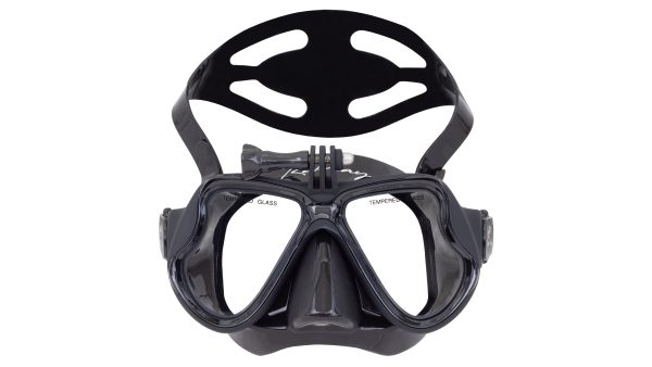 Rob Allen Replay black low-volume diving mask with built-in GoPro adapter