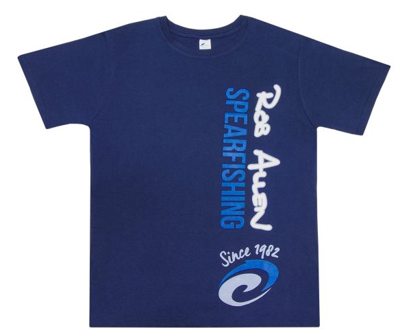 Rob Allen t-shirt with brand graphics, short sleeve, dark blue or grey
